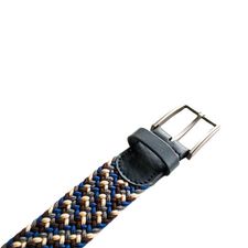 Cinturón unifaz elástico trenzado para hombre multicolor azul