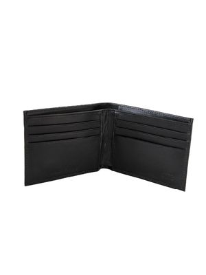 Billetera Nappa negro en cuero con portadocumentos individual